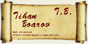 Tihan Boarov vizit kartica